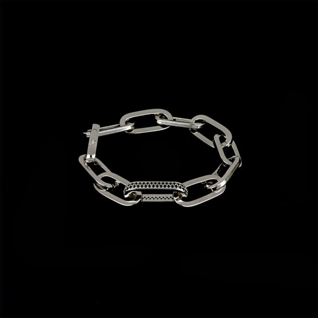 Bracciale Fantasia Maglia Larga PL Pavé