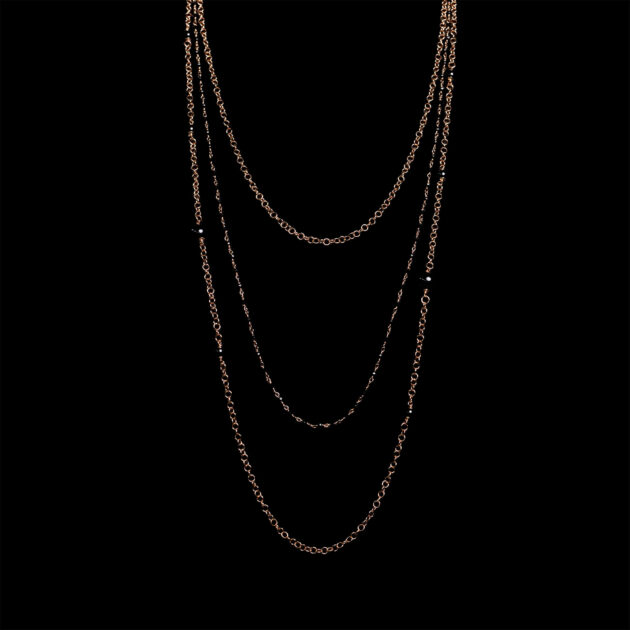 Collana fantasia 248 catena tripla con perline