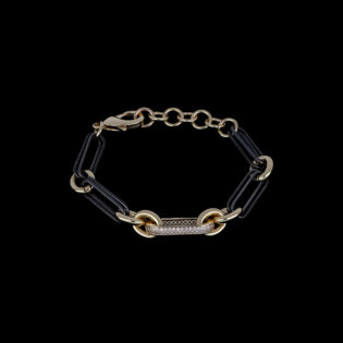 Bracciale fantasia 241 bicolore e zircone