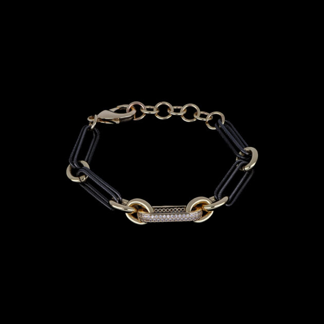 Bracciale fantasia 241 bicolore e zircone
