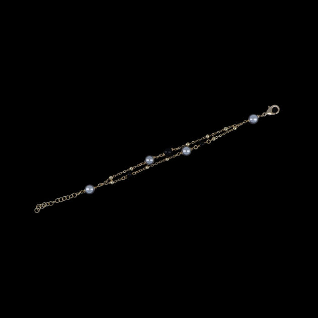 Bracciale fantasia 247 catena doppia con perline