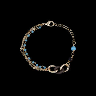 Bracciale fantasia 264 maglia gommata e pietre multicolor