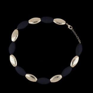 Collana fantasia 251 maglia chiusa gommata liscia