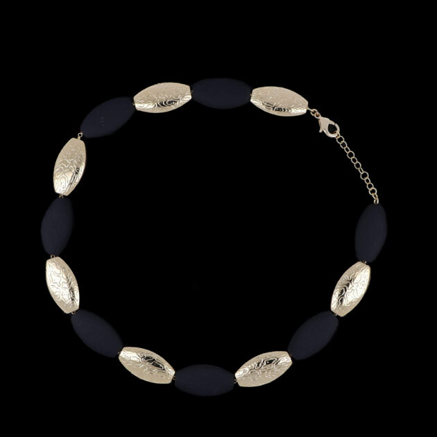 Collana fantasia 251 maglia chiusa gommata liscia
