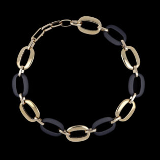 Collana fantasia 250 maglia aperta gommata liscia