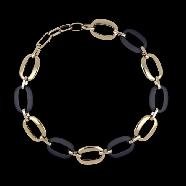 Collana fantasia 250 maglia aperta gommata liscia