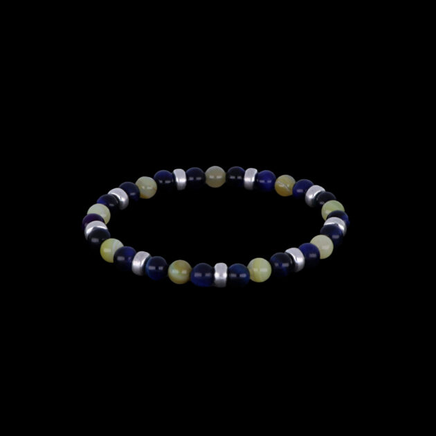 Bracciale occhio tigre blu cap Agata pomello