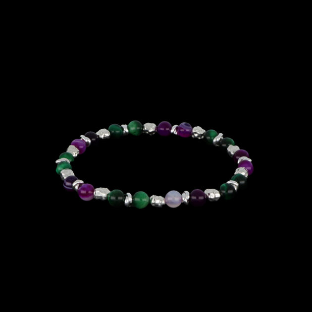 Bracciale occhio tigre Agata verde striata
