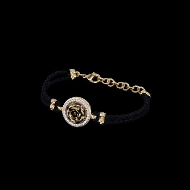 Bracciale Rosa Cordino Pavé