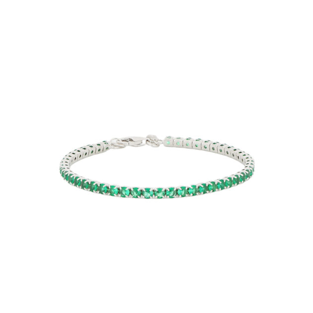 Tennis Bracciale Verde 3.5 MM AG 925