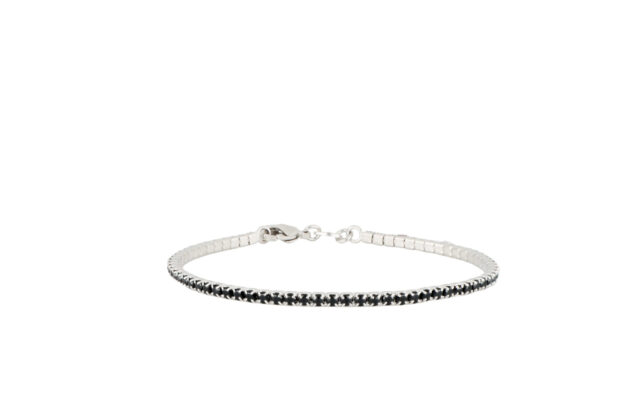 Tennis Bracciale Nero 2.5 MM AG 925