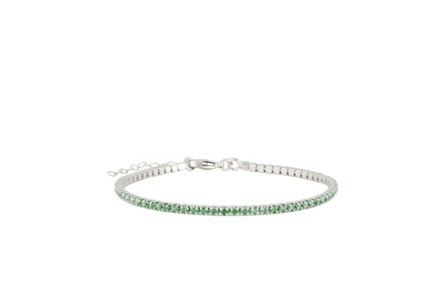 Tennis Bracciale Verde 2.5 MM AG 925