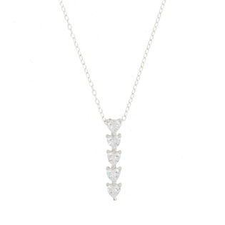 Collana Cuoricini Zirconati Ag 925