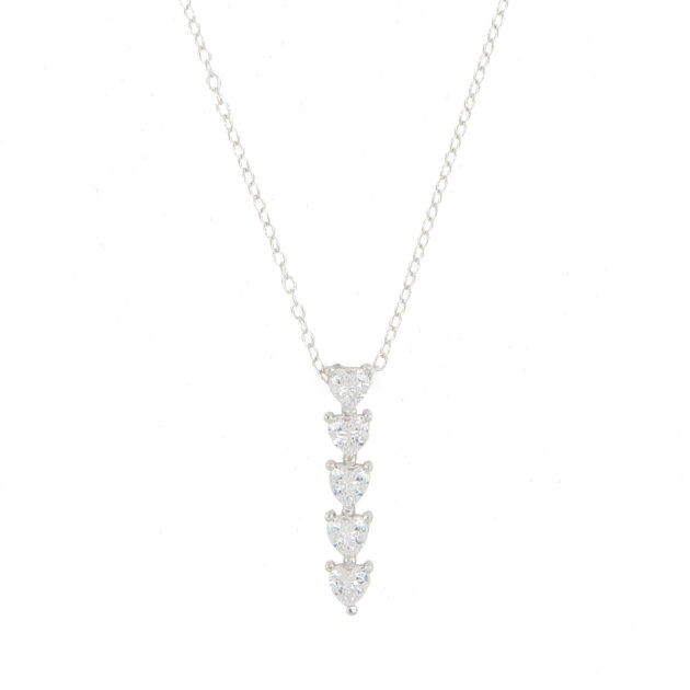 Collana Cuoricini Zirconati Ag 925