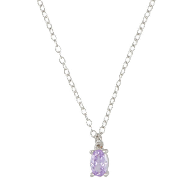 Collana Punto Luce Ovale Viola AG 925