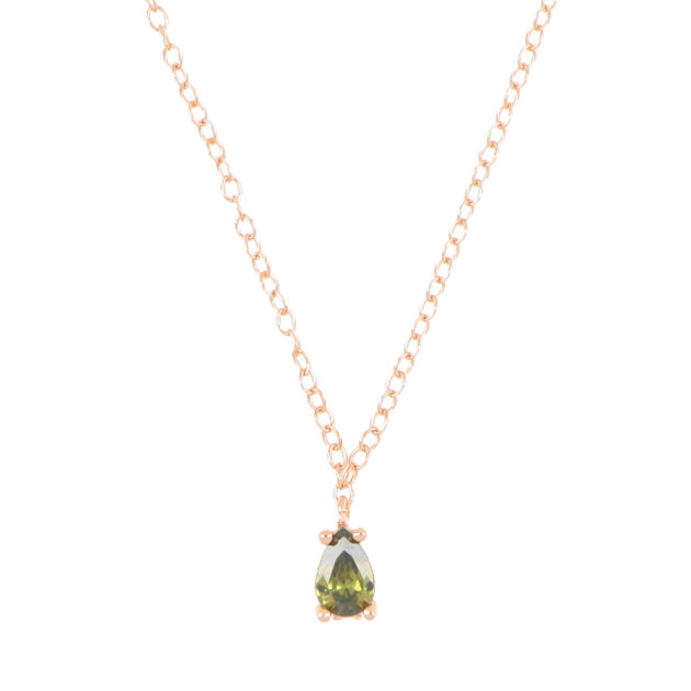 Collana Punto Luce Goccia Verde AG 925