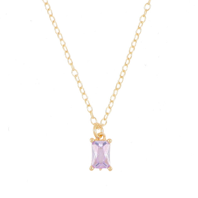 Collana Punto Luce Rettangolo Viola AG 925