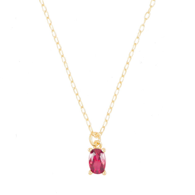 Collana Punto Luce Ovale Rubino AG 925