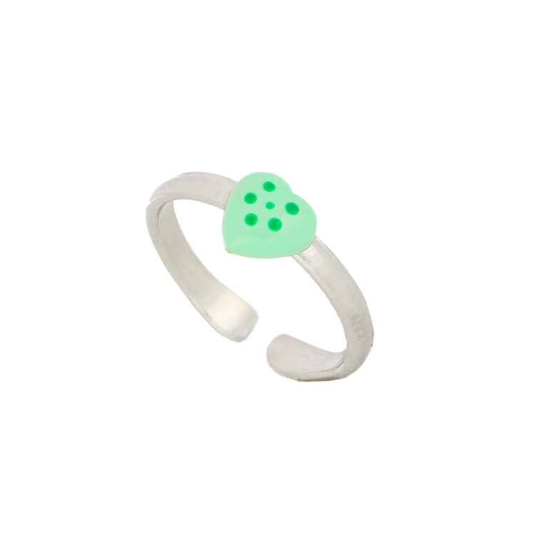 Anello Cuore Verde Ag 925
