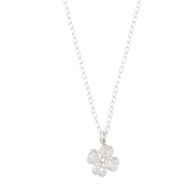 Collana Quadrifoglio Zirc. Ag 925
