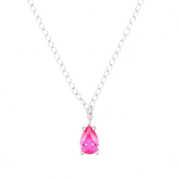 Collana Punto Luce Goccia Rubino AG 925