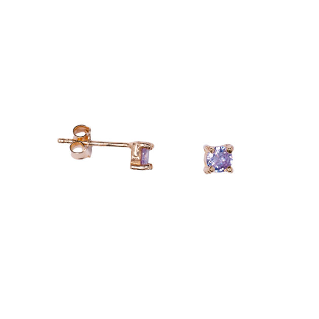 Orecchino Punto Luce Tondo Viola AG 925
