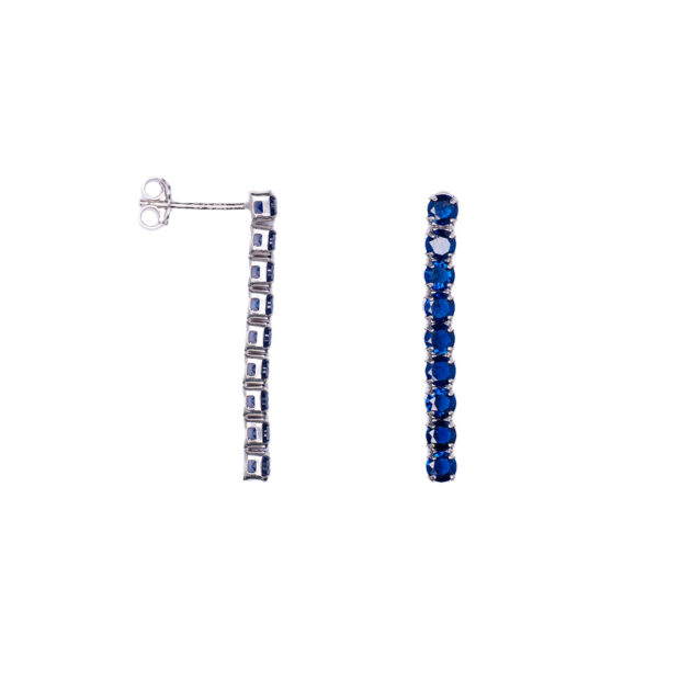Tennis Orecchini Blu 3.5 MM AG 925