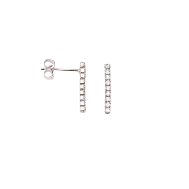 Tennis Orecchini Bianco 2.5 MM AG 925