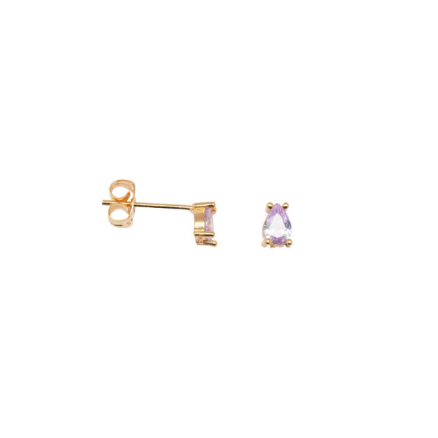 Orecchino Punto Luce Goccia Viola AG 925