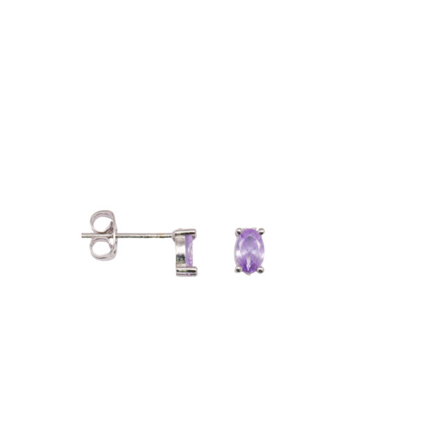 Orecchino Punto Luce Ovale Viola AG 925
