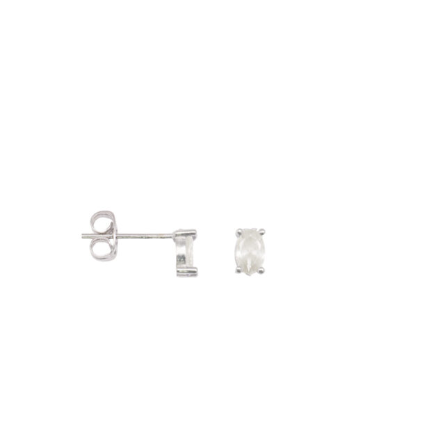 Orecchino Punto Luce Ovale Bianco AG 925